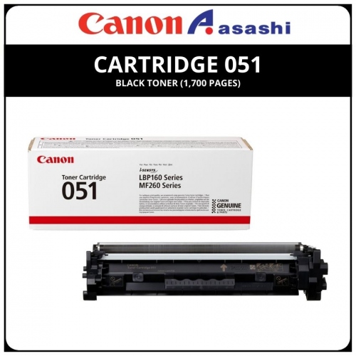 Canon Cartridge 051 Black Toner (1,700 pages)