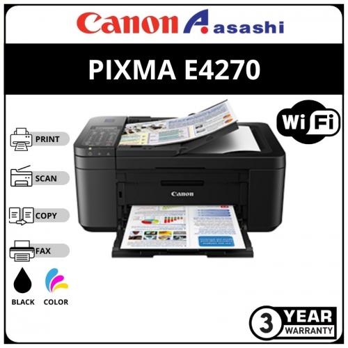Canon Pixma E4270 Inkjet Aio Printer (Duplex Print,Scan,Copy,Fax & Wireless)