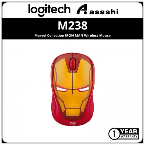 Logitech M238 Marvel Collection IRON MAN Wireless Mouse (1 Yr Limited Hardware Warranty)