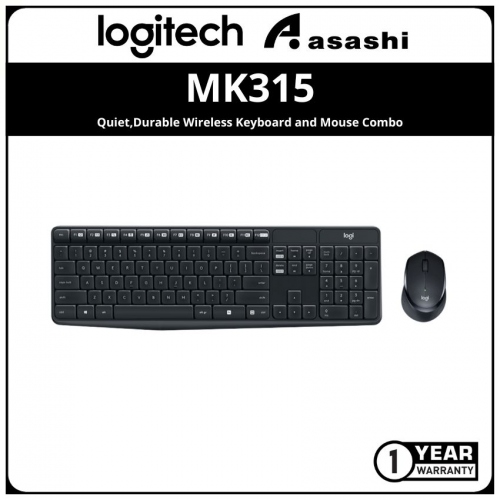PROMO - Logitech MK315 Quiet and Durable Wireless Keyboard and Mouse Combo (1 Yr Limited Hardware Warranty)
