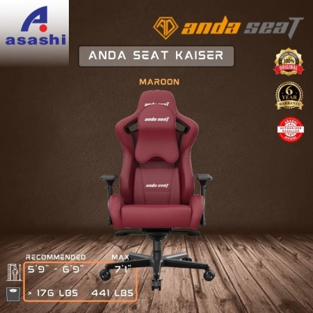 ANDA SEAT Kaiser (Maroon) Gaming Chair [AD12XL-02-AB-PV/C-A02] 6Y
