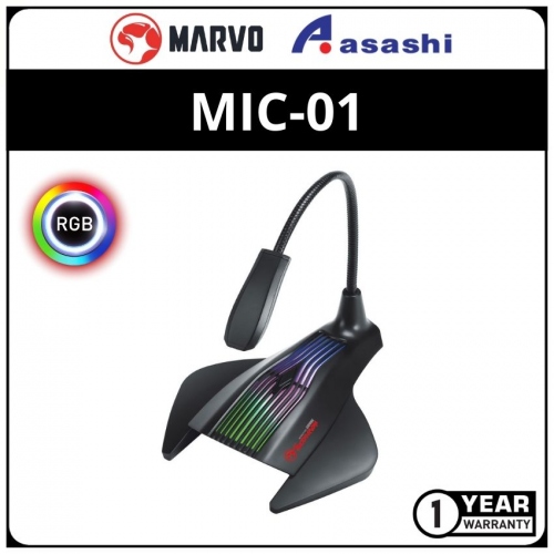 Marvo MIC-01 USB Powered 7-Color and RGB LED Microphone(1 yrs Limited Hardware Warranty)