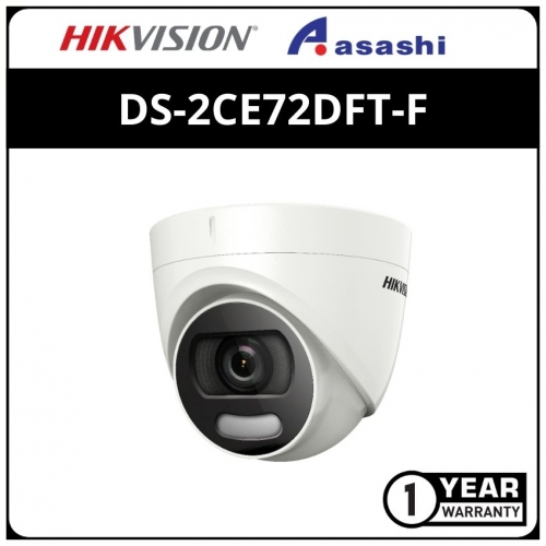 Hikvision DS-2CE72DFT-F Analog 2MP Full Time Color Dome Camera (Switchable TVI/AHD/CVI/CVBS)