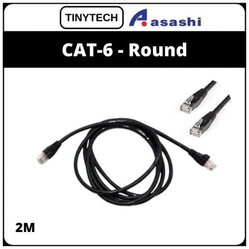 Tinytech CAT 6 Round Network Cable-2M (1 week Limited Hardware Warranty)