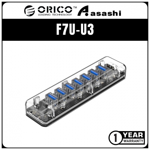 ORICO F7U-U3 7 Port USB3.0 Transparent HUB (1 yrs Limited Hardware Warranty)