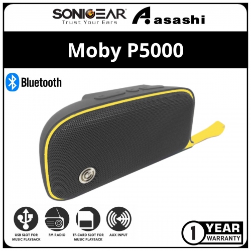 Sonic Gear Moby P5000 (Graphite) Portable Bluetooth Speaker (1 yrs Limited Hardware Warranty)