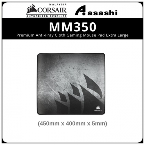 CORSAIR MM350 Premium Anti-Fray Cloth Gaming Mouse Pad - X-Large (450mm x 400mm x 5mm)