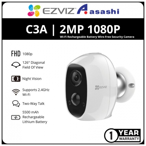 EZVIZ C3A 1080P FHD Wi-Fi Rechargeable Battery Wire-Free Security Camera