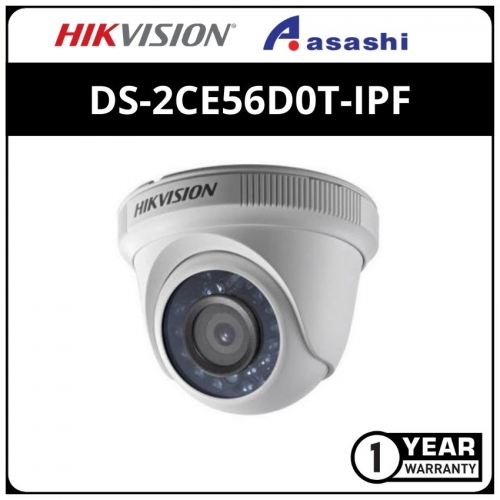 Hikvsion DS-2CE56D0T-IPF 2.0MP 1080P Turbo HD IR Dome Camera (Switchable TVI/AHD/CVI/CVBS)