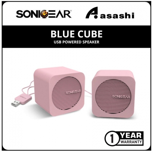 Sonic Gear Blue Cube (Peach) USB Powered Speaker (1 yrs Limited Hardware Warranty)