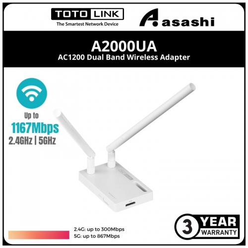 Totolink A2000UA AC1200 Dual Band Wireless Adapter