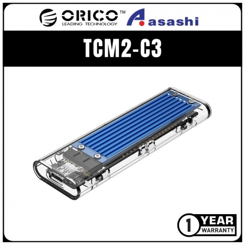 Orico TCM2-C3 Blue Aluminum Heatsink Type C NVME M.2 SSD Enclosure (1 yrs Limited Hardware Warranty)