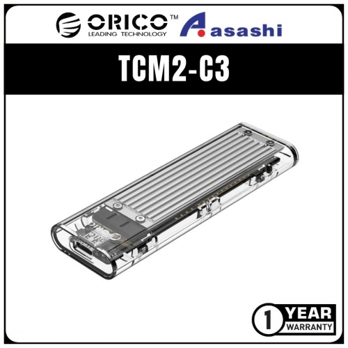 Orico TCM2-C3 Silver Aluminum Heatsink Type C NVME M.2 SSD Enclosure (1 yrs Limited Hardware Warranty)