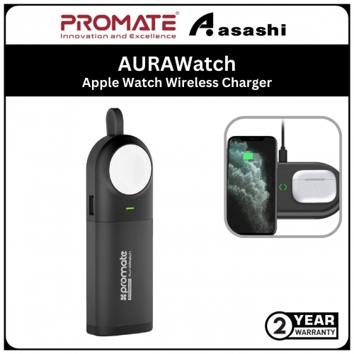 Promate AURAWatch-BK MFI Certified Apple Watch Wireless Charger