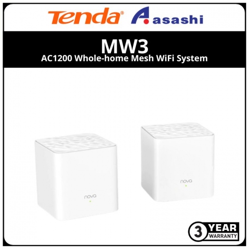 TENDA MW3(2-Pack) AC1200 Whole-home Mesh WiFi System
with 2 fast ethernet RJ45 ports .