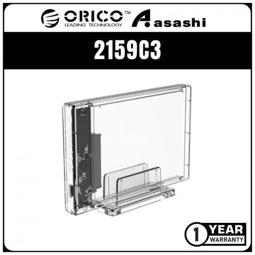 ORICO 2159C3 5Gbps Transparent Type-C 2.5 Hard Drive Enclosure with Stand (1 yrs Limited Hardware Warranty)