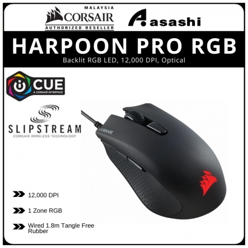 Corsair HARPOON PRO RGB Gaming Mouse -Backlit RGB LED, 12,000 DPI, Optical