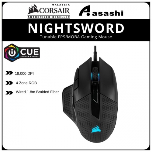 Corsair NIGHTSWORD RGB Tunable FPS Gaming Mouse (AP)