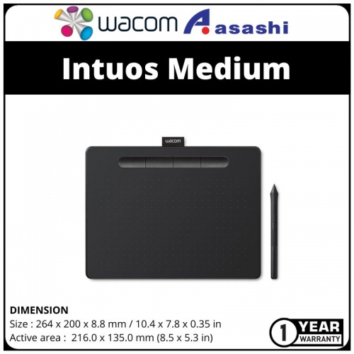 Wacom Intuos Medium Bluetooth (CTL-6100WL/K0-CX) Black