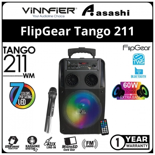 Vinnfier FlipGear Tango211-Black TWS Portable Trolly Speaker (1 yrs Limited Hardware Warranty)