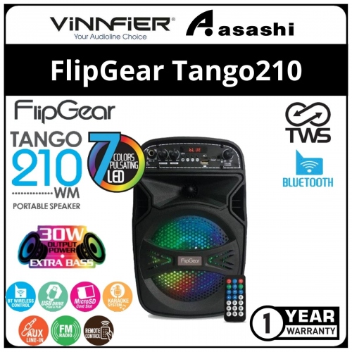Vinnfier FlipGear Tango210-Black TWS Portable Speaker (1 yrs Limited Hardware Warranty)