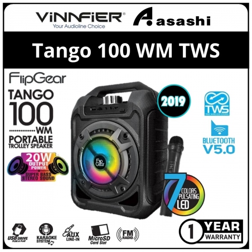 Vinnfier FlipGear Tango 100 WM TWS (2019Version) Portable Speaker with Wired Mic (1 yrs Limited Hardware Warranty)