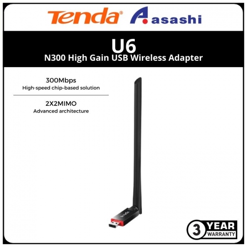 Tenda U6 Wireless N300 High Gain USB Adapter