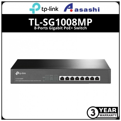 TP Link TL SG1008MP 8 Ports Gigabit PoE+ Switch, TL SG1008MP | Asashi  Technology Sdn Bhd (332541-T) | Malaysia IT Online Store