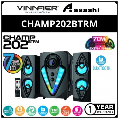 Vinnfier CHAMP202BTRM (2019) Bluetooth Speaker (1 yrs Limited Hardware Warranty)