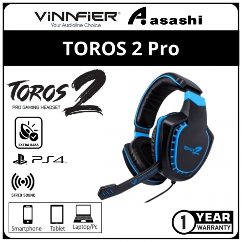 Vinnfier TOROS 2 (Blue) Pro Gaming Headset (1Year Manufacturer Warranty)