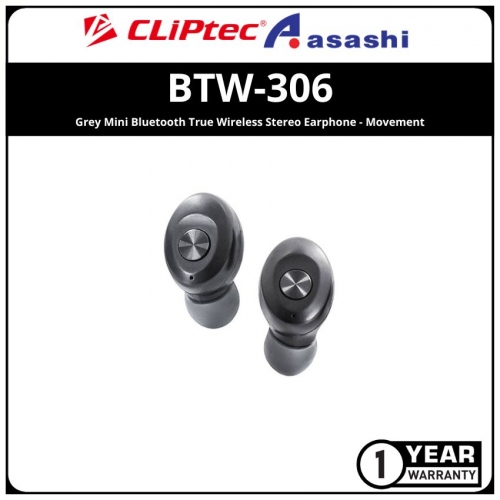 CLiPtec BTW-306 Grey Mini Bluetooth True Wireless Stereo Earphone - Movement