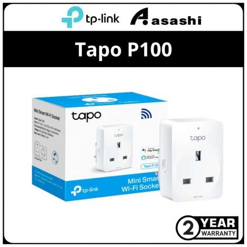 TP-Link Tapo P100 Wi-Fi 2.4G(1T1R), BT Onboarding, Tapo APP, Alexa & Google assistant supported, 13A