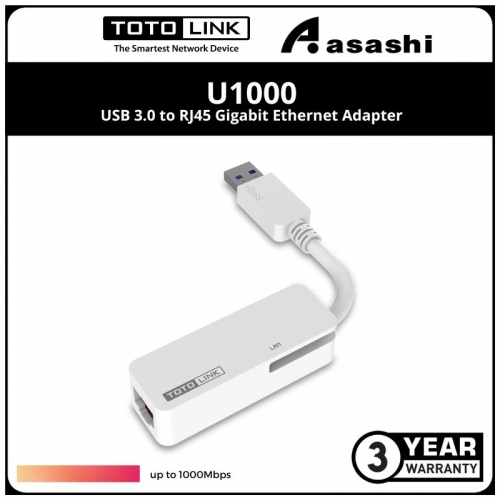 Totolink U1000 USB 3.0 to RJ45 Gigabit Ethernet Adapter