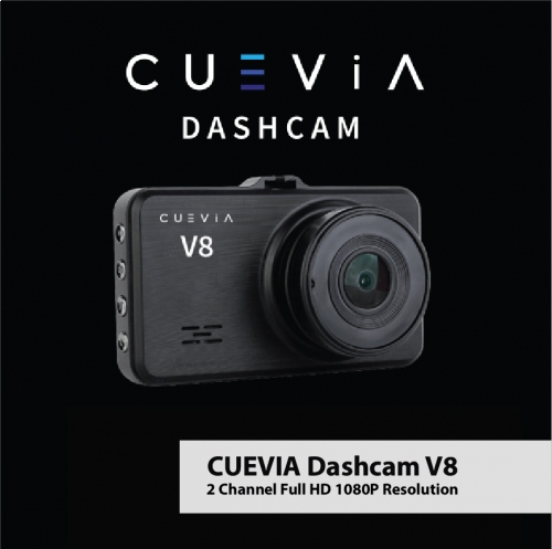 CUEVIA V8 2 Channel Full HD 3” LCD Dash Camera - Max up to 32GB MicroSD only (1 yrs Limited Hardware Warranty)