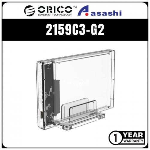 ORICO 2159C3-G2 10Gbps Transparent Type-C 2.5 Hard Drive Enclosure with Stand (1 yrs Limited Hardware Warranty)