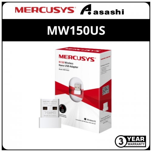 Mercusys MW150US N150 Wireless Nano USB Adapter, Nano Size, USB 2.0