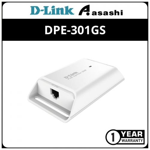 D-Link DPE-301GS 1 Port Gigabit 30W / 802.3at POE Splitter