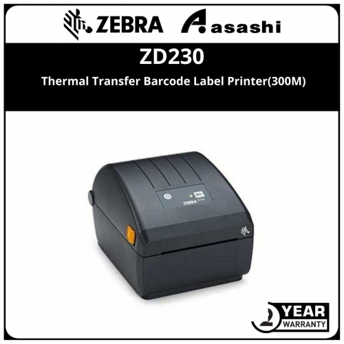 Zebra ZD230 Thermal Transfer Barcode Label Printer(300DPI)(USB)(ZD23042-30PG00EZ)