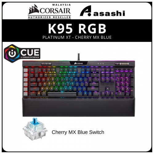 CORSAIR K95 RGB PLATINUM XT Mechanical Gaming Keyboard — CHERRY® MX Blue PBT keycaps