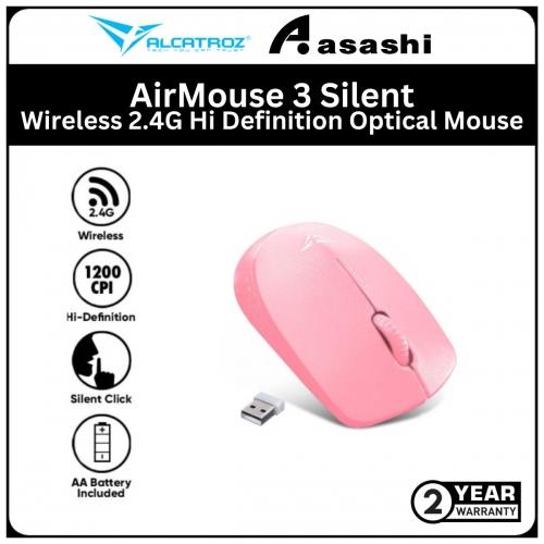 Alcatroz AirMouse 3 Silent Peach Wireless 2.4G Hi Definition Optical Mouse‎ (1 yrs Limited Hardware Warranty)