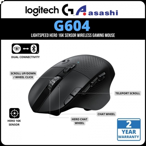 PROMO - Logitech G604 LightSpeed Hero 16k Sensor Wireless Gaming Mouse (910-005651)