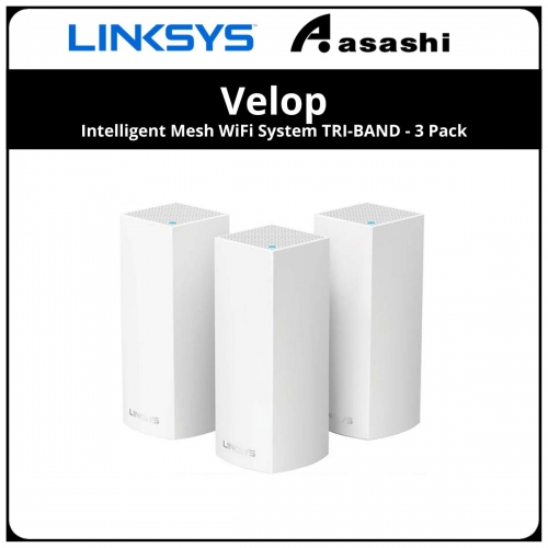 Linksys WHW0303-AH Velop Intelligent Mesh Wifi System, Tri-Band, 3-Pack White (AC2200) / Tri-Band AC2200 (867 + 867 + 400 Mbps) With MU-MIMO and 256 Qam / Simultaneous Tri-Band (2.4ghz + 5ghz + 5ghz) / 2x Wan/Lan Auto-Sensing Gigabit Ethernet Ports / 716 Mhz Quad Core
