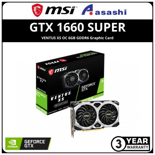 MSI GeForce GTX 1660 SUPER VENTUS XS OC 6GB GDDR6 Graphic Card