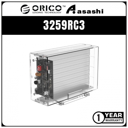 ORICO 3259RC3 Dual‐Bay 3.5 inch Type‐C Portable Hard Drive Enclosure with RAID
