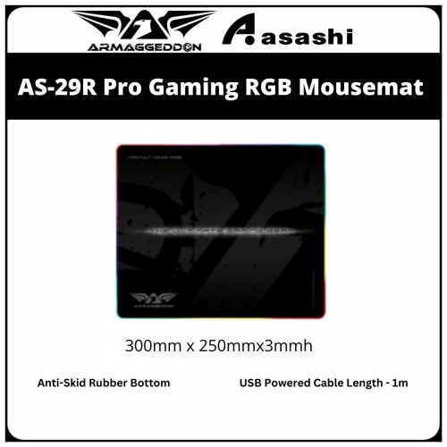 Armaggeddon AS-29R Pro Gaming RGB Mousemat 300mm x 250mmx3mm