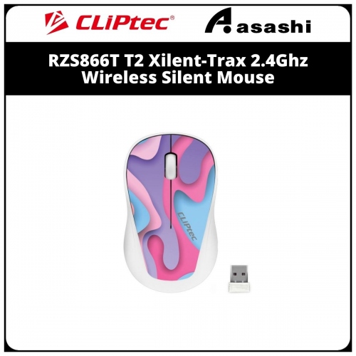 CLiPtec RZS866T T2 Xilent-Trax 2.4Ghz Wireless Silent Mouse (6 month Limited Hardware Warranty)