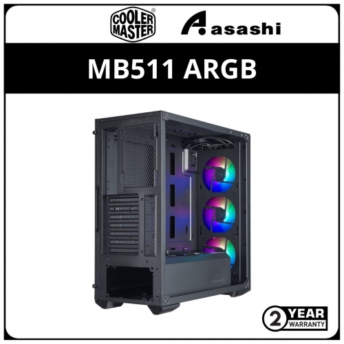 Cooler Master MB511 ARGB Mesh Front Mid Tower ATX Casing (3 x ARGB Fan + Controller)