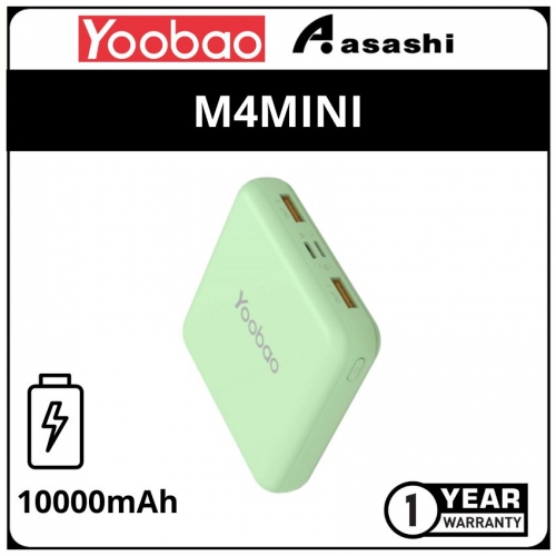 Yoobao M4Mini-GRN 10000mAh Power Bank (1 yrs Limited Hardware Warranty)
