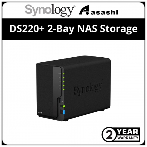 Synology DS220+ 2-Bay NAS - (Intel Celeron J4025 2.0/2.9Ghz, 2GB DDR4,2 x GbE)