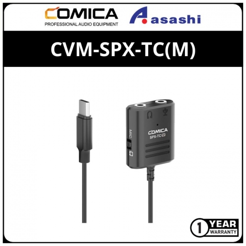 Comica CVM-SPX-TC(M) Multi-Functional 3.5mm (support both TRS and TRRS 3.5mm Mics) to USB TYPE-C Audio Cable Adapter